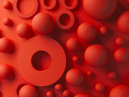 abstract red geometric shapesの素材