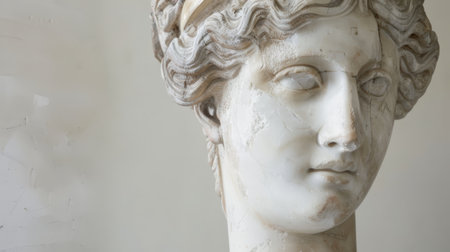 close-up of a classical marble bustの素材