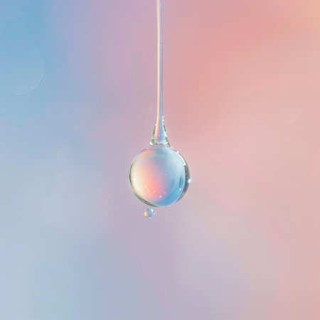 Colorful water droplet on a gradient backgroundの素材