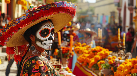 colorful day of the dead celebrationの素材
