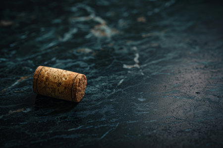 Close-up of a wine cork on a dark backgroundの素材