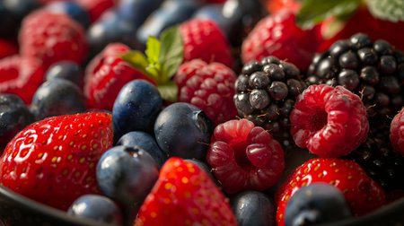 Assortment of fresh berriesの素材
