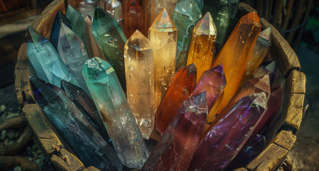 Colorful crystal quartz gemstonesの素材