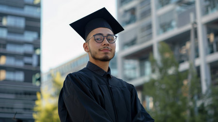 Graduate student in academic regaliaの素材