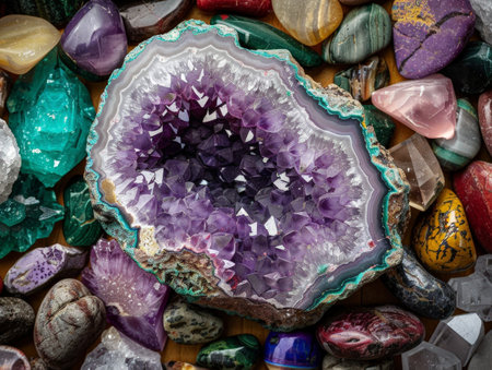Vibrant Geode and Mineral Collectionの素材