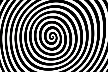 abstract black and white spiral patternの素材