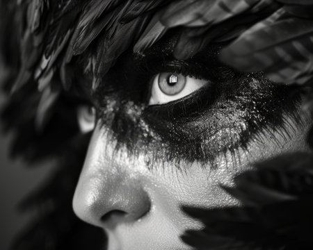 Mysterious and intriguing close-up portraitの素材