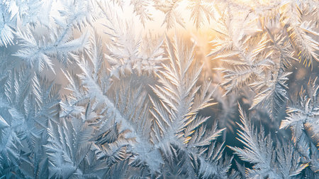 Intricate frost patterns on glassの素材