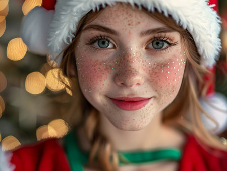 festive freckled faceの素材
