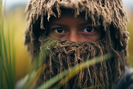 Mysterious person in natureの素材