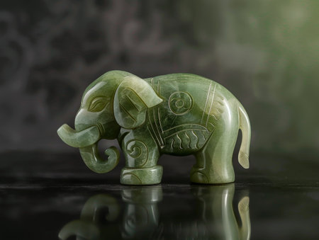 Carved jade elephant figurineの素材