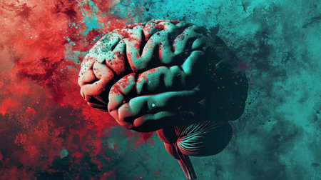 Vibrant abstract brain illustrationの素材