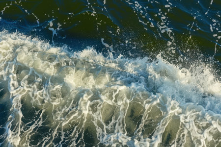 Crashing ocean waves with white foamの素材