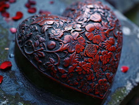 Intricate floral heart sculptureの素材
