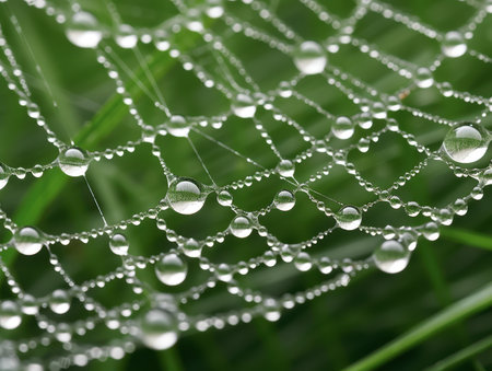 Dew Drops on Spider Webの素材
