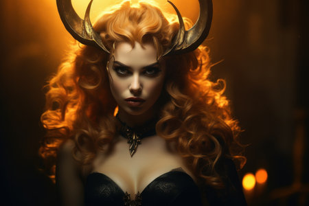 Fiery fantasy female portraitの素材