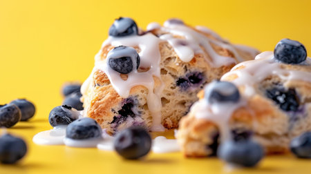Delicious blueberry pastry with creamy frostingの素材