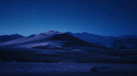 Breathtaking night landscape of desert sand dunesの素材