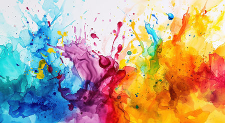 Vibrant abstract watercolor splashの素材