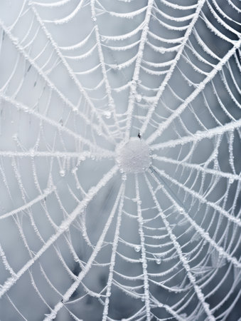 Intricate Frost-Covered Spider Webの素材