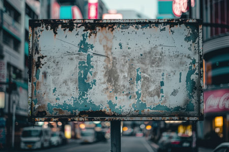 Weathered and distressed metal signの素材