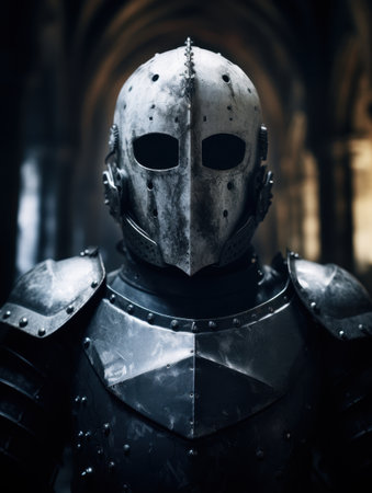 Mysterious medieval knight in armorの素材