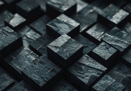abstract dark cubes backgroundの素材