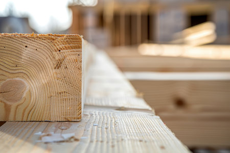 close-up of wooden planks with visible grain and textureの素材