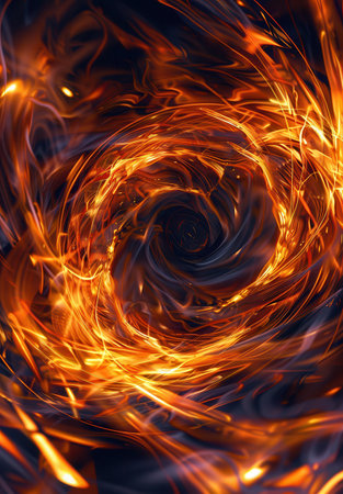 Swirling fiery vortex of energyの素材