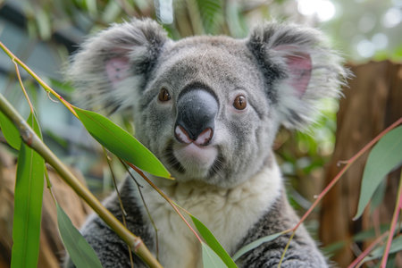Curious koala in the wildの素材