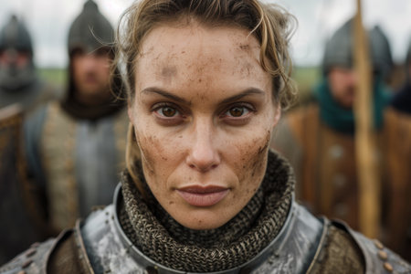 Portrait of a determined woman in the wildernessの素材