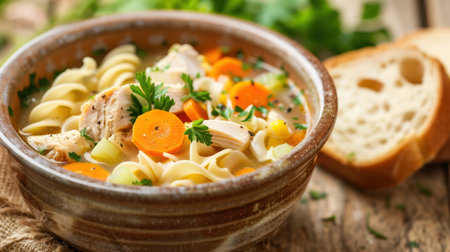 Hearty homemade chicken noodle soupの素材