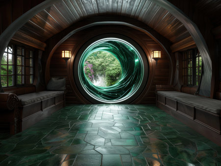 Magical portal to a enchanted forestの素材