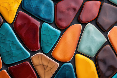 Vibrant Mosaic of Colored Glass Tilesの素材