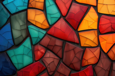 Vibrant Stained Glass Mosaic Textureの素材