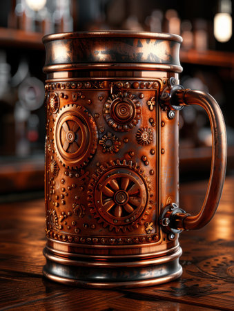 Intricate steampunk-inspired beer steinの素材