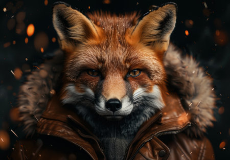 Fierce fox in the wildの素材