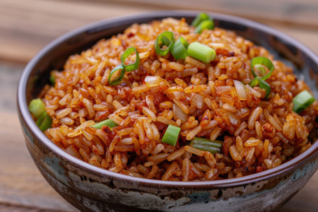 Delicious homemade fried rice dishの素材