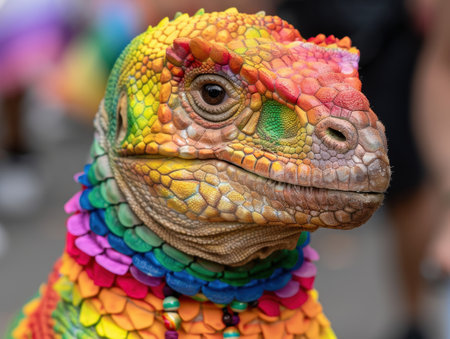 Colorful chameleon close-upの素材