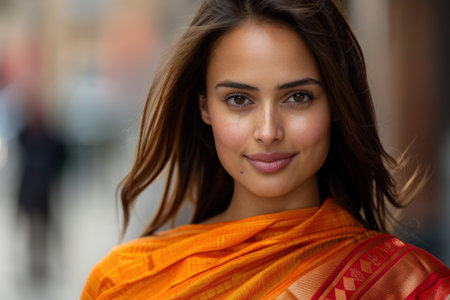 Elegant woman in traditional indian clothingの素材