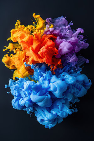 Vibrant abstract smoke and flower compositionの素材