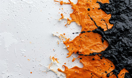 Vibrant paint splash on a white backgroundの素材