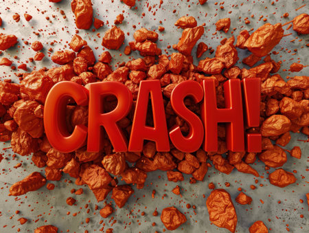 Crash! Dramatic spill of fiery red chili peppersの素材