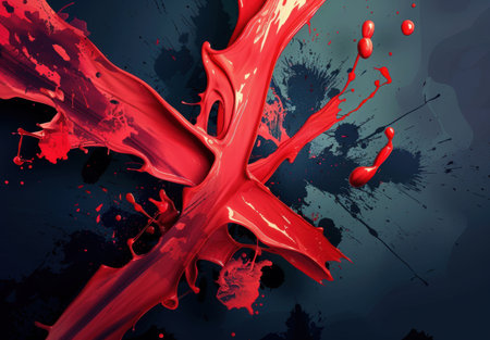 Dramatic red paint splashの素材