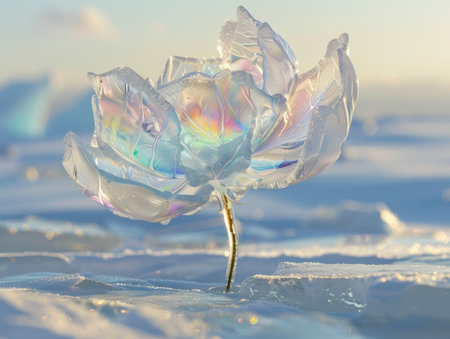 Frozen flower in winter wonderlandの素材