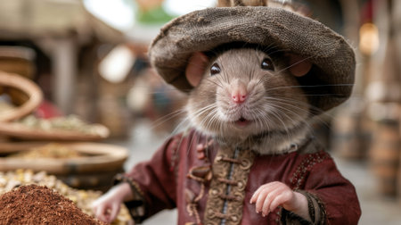 Dressed up mouse in costumeの素材