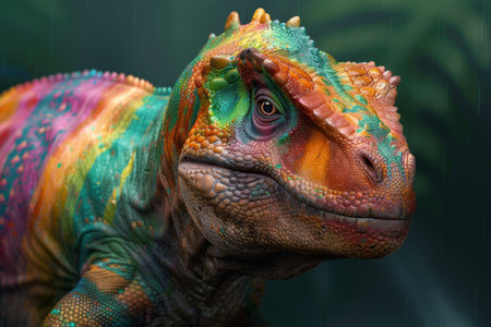 Vibrant chameleon with striking colorsの素材