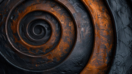 Intricate spiral pattern in rusty metalの素材