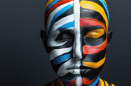 Colorful face painting abstract artの素材