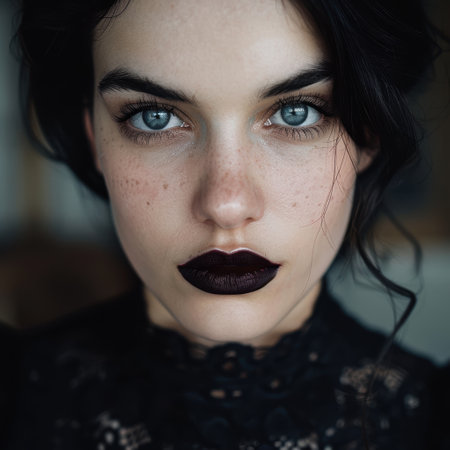 Captivating gaze of a mysterious womanの素材